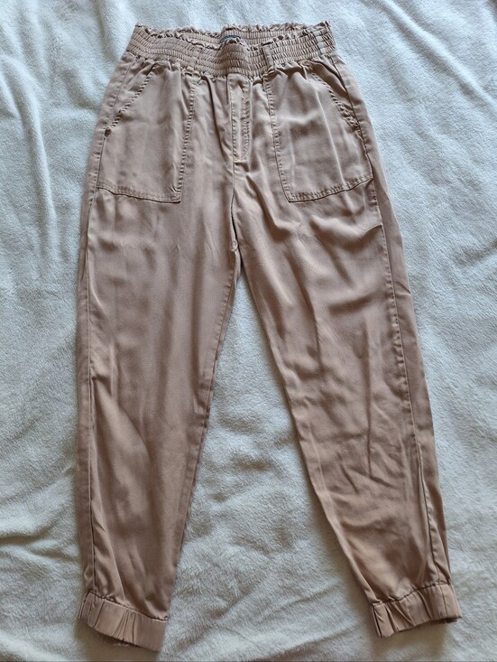 Abercrombie & Fitch Pants - Abercrombie & Fitch 100% Lyocell Tan Paperbag Waist Jogger Pants M